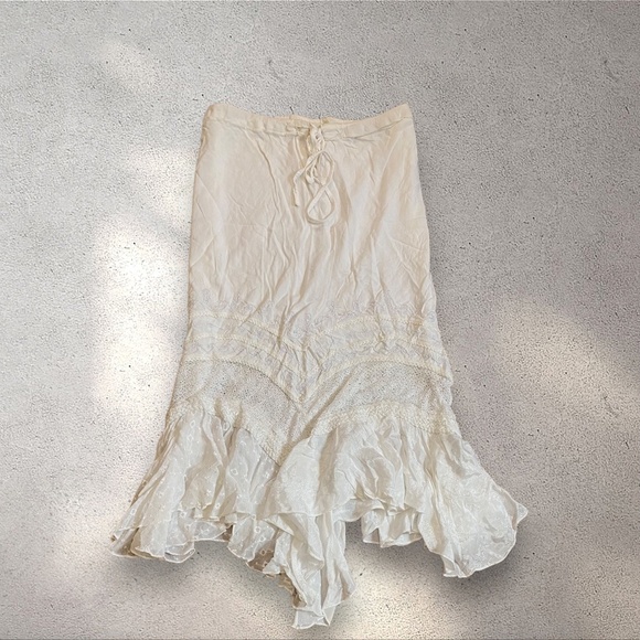 !! SOLD DO NOT BUY !! Vintage L.S.I. White Maxi Skirt - Picture 1 of 8